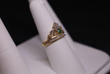 14KT Emerald CZ Crown Ring