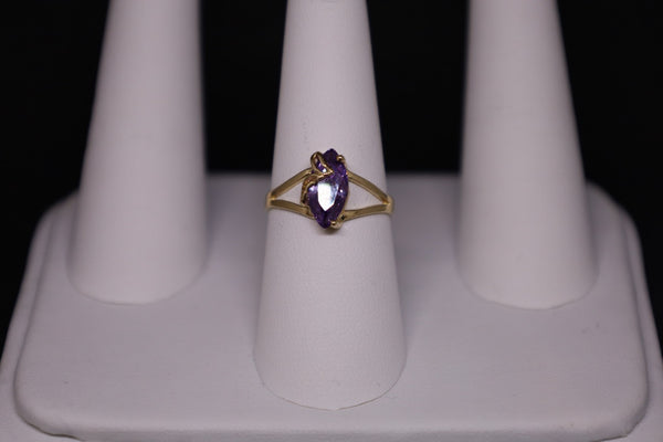 14KT Amethyst CZ Promise Ring