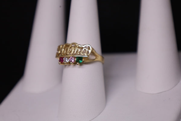 14KT "MAMA" CZ Ring