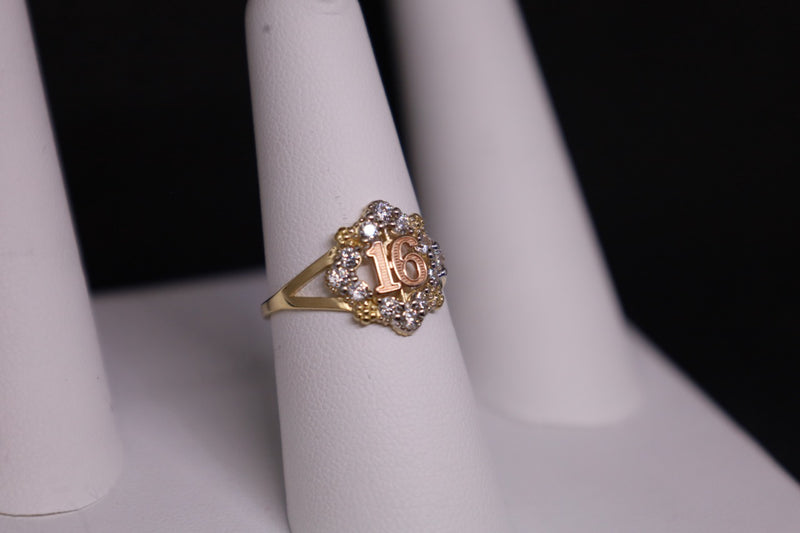 14KT Sweet 16 CZ Ring