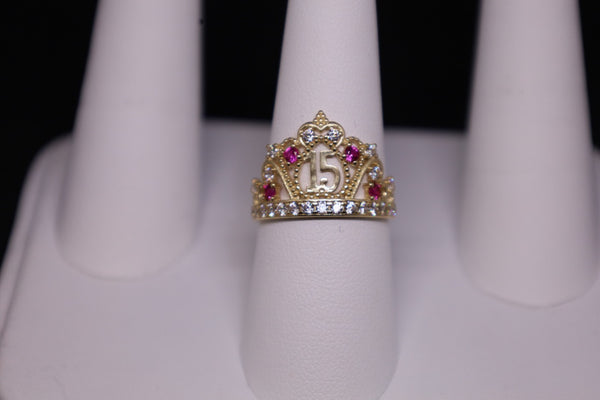 14KT Crown XV años Ring