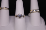 14KT White Gold Princess CZ Marriage Set